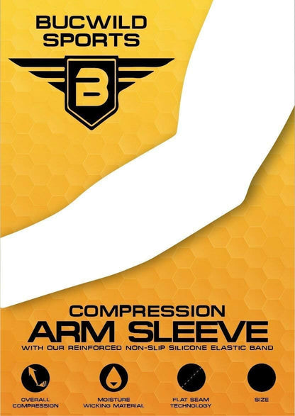 Compression Arm Sleeve - Youth & Adult Sizes - Baseball Football Basketball Sports (1 Arm Sleeve)