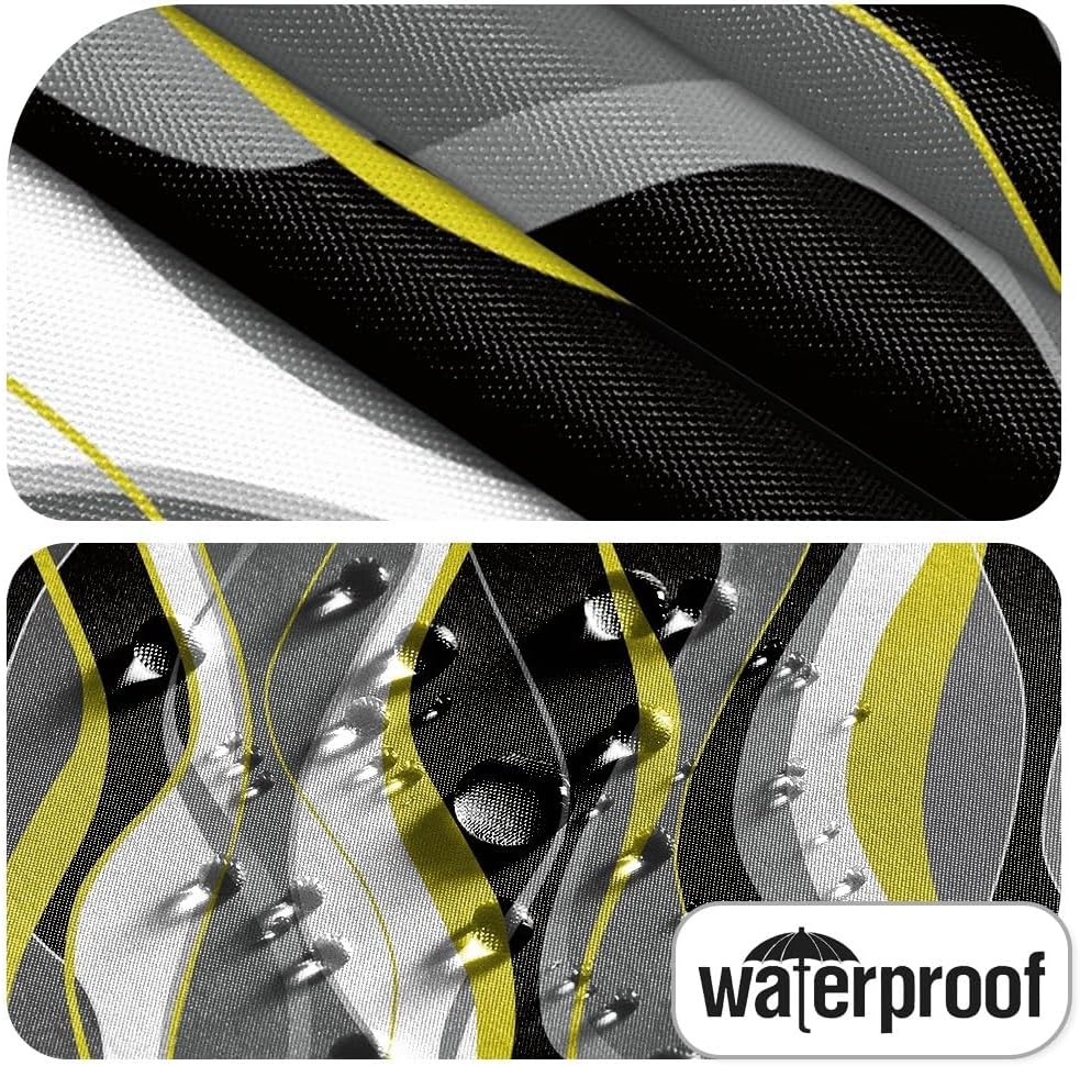 Yellow Abstract Geometric Lines Shower Curtain for Bathroom with Hooks Black Grey White Fabric Shower Curtains Modern Art Aesthetics Waterproof Bath Accessories Hotel Decor,72x72inch