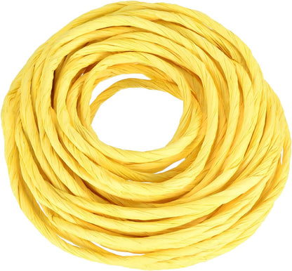 Raffia Paper Ribbon 11 Yard Raffia String Paper Rope Handmade Twisted Paper Craft Cord, [for Christmas Party Gifts Wrapping DIY Craft Decoration] - Lemon Yellow