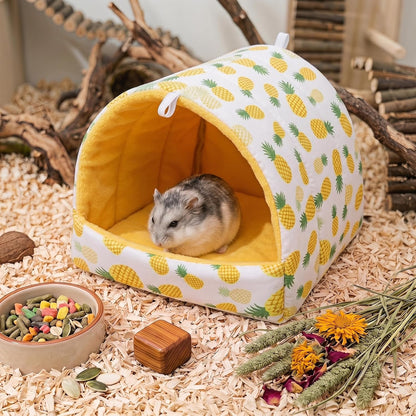Rat Hamster Warm Bed House Hut Hanging Hammock Cute Nest for Small and Medium-Sized Pets (L), Suitable for Larger Pets(XL)-L-Yellow