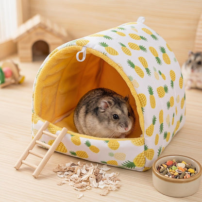 Rat Hamster Warm Bed House Hut Hanging Hammock Cute Nest for Small and Medium-Sized Pets (L), Suitable for Larger Pets(XL)-L-Yellow