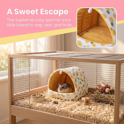 Rat Hamster Warm Bed House Hut Hanging Hammock Cute Nest for Small and Medium-Sized Pets (L), Suitable for Larger Pets(XL)-L-Yellow