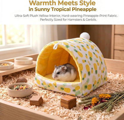 Rat Hamster Warm Bed House Hut Hanging Hammock Cute Nest for Small and Medium-Sized Pets (L), Suitable for Larger Pets(XL)-L-Yellow