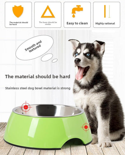 2-in-1 Detachable Stainless Steel Pet Bowls for Dogs Cats - Stackable Food & Water Bowl Set with Non-Slip Base - Dishwasher Safe Whisker-Friendly Dog Bowls - 7 Colors 4 Sizes (Yellow)