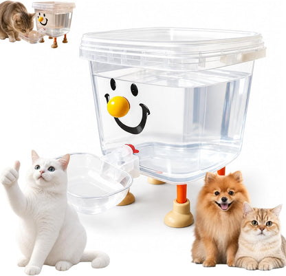 Pet Water Dispenser with Large Capacity, Gravity Water Bowl,for Dogs and Cats，Yellow Nose-5L