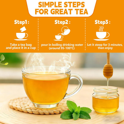 Lemon Balm Leaf Tea Bags-120 Tea Bags (2g/Bag), Made with 100% Natural Lemon Balm Leaves | Helps with Digestion and Antioxidation | Caffeine-Free | Sugar-Free | Gluten-Free | Vegan | Eco-Friendly Tea Bags