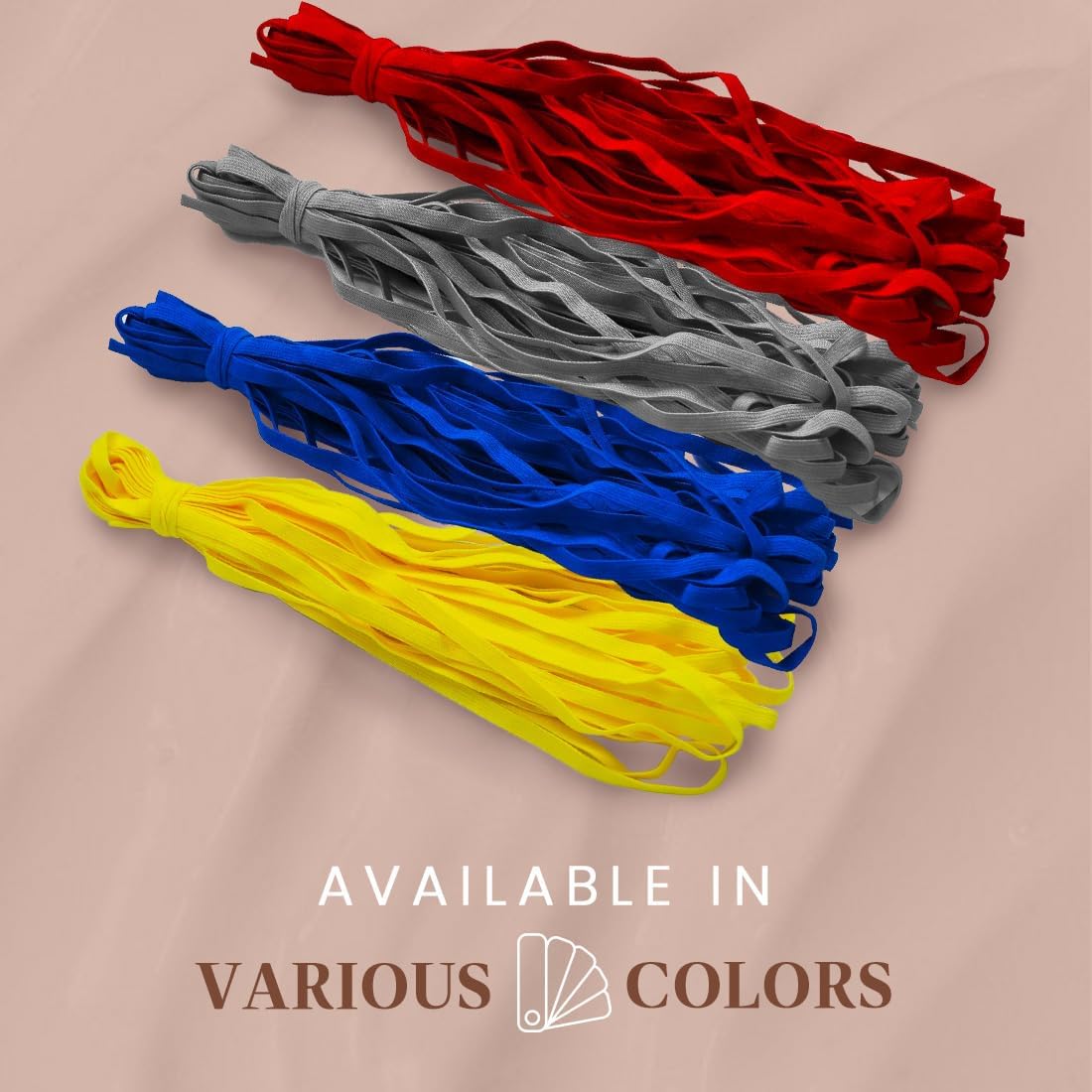 Trims by The Yard 1/4" Elastic Band, Premium Material, Durable Elastic Cord for Sewing, Easy to Use, Versatile Sewing Supplies, 10-Yard Cut, Yellow