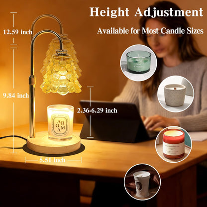 Fragrance Candle Warmer Lamp，Electric Candle Warmer with Timer & Dimmer，Mom Christmas Birthday Gifts for Women, House Warming Gifts New Home Bedroom Decor