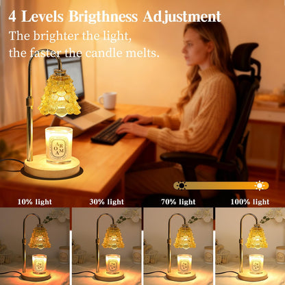 Fragrance Candle Warmer Lamp，Electric Candle Warmer with Timer & Dimmer，Mom Christmas Birthday Gifts for Women, House Warming Gifts New Home Bedroom Decor
