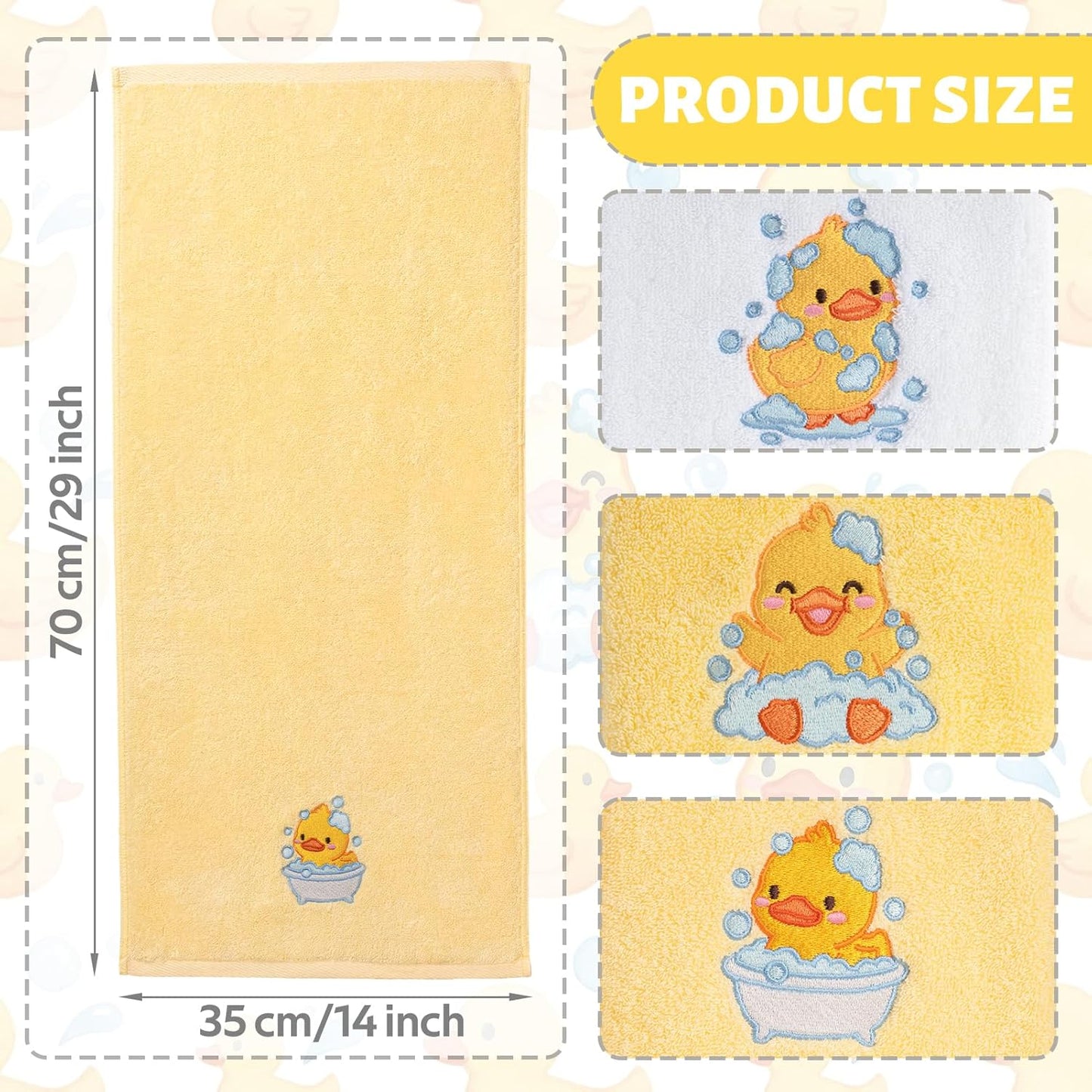 3 Pcs Yellow Ducks Hand Towels for Bathroom Yellow Farmhouse Cute Bathroom Decor 14x29 Inch Cotton Embroidered Decorative Bath Guest Hand Towels Soft Absorbent Kitchen Towel Home Room Decor Gifts