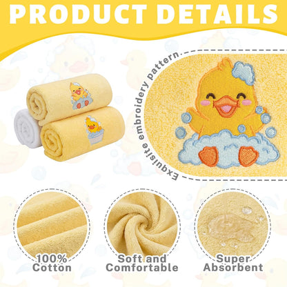 3 Pcs Yellow Ducks Hand Towels for Bathroom Yellow Farmhouse Cute Bathroom Decor 14x29 Inch Cotton Embroidered Decorative Bath Guest Hand Towels Soft Absorbent Kitchen Towel Home Room Decor Gifts
