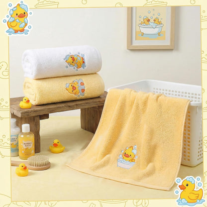 3 Pcs Yellow Ducks Hand Towels for Bathroom Yellow Farmhouse Cute Bathroom Decor 14x29 Inch Cotton Embroidered Decorative Bath Guest Hand Towels Soft Absorbent Kitchen Towel Home Room Decor Gifts