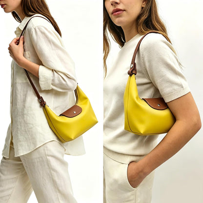 Convertible Women Underarm Bag Shoulder Purses with 2 Straps, Handbag Zipper Closure Minimalist Dumpling Design