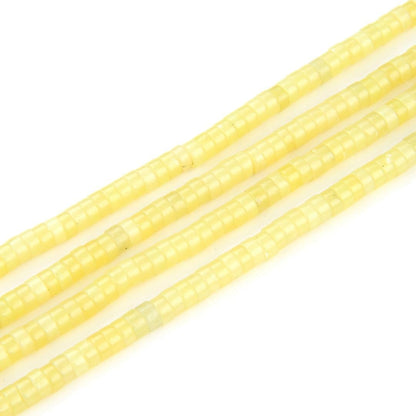 Adabele 14.5 Inch Natural Yellow Lemon Jade Gemstone 4x2mm Small Heishi Tube Rondelle Beads