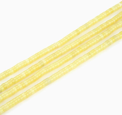 Adabele 14.5 Inch Natural Yellow Lemon Jade Gemstone 4x2mm Small Heishi Tube Rondelle Beads