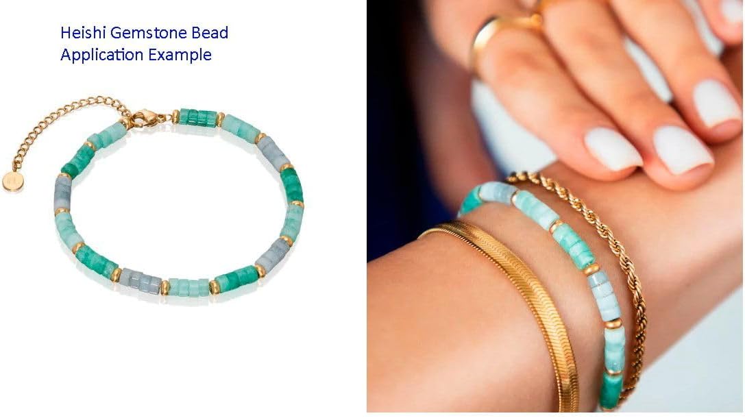 Adabele 14.5 Inch Natural Yellow Lemon Jade Gemstone 4x2mm Small Heishi Tube Rondelle Beads