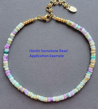 Adabele 14.5 Inch Natural Yellow Lemon Jade Gemstone 4x2mm Small Heishi Tube Rondelle Beads