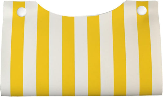 Lemon Yellow Stripes Tissue Box Cover, Pu Leather Tissue Case Covers Rectangle Decorative Tissue Box Holder Waterproof Tissue Holder Organizer for Bathroom Home Office