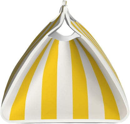 Lemon Yellow Stripes Tissue Box Cover, Pu Leather Tissue Case Covers Rectangle Decorative Tissue Box Holder Waterproof Tissue Holder Organizer for Bathroom Home Office