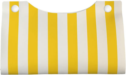 Lemon Yellow Stripes Tissue Box Cover, Pu Leather Tissue Case Covers Rectangle Decorative Tissue Box Holder Waterproof Tissue Holder Organizer for Bathroom Home Office