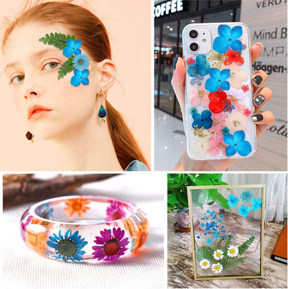 Blue Dried Pressed Flowers - Natural Real Colorful Dry Flowers for Resin Jewelry Nail Art Craft DIY