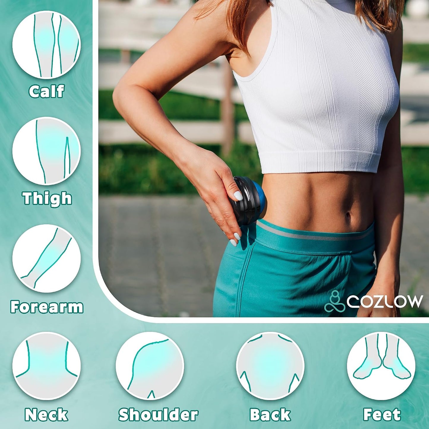 MyoRelease Lymphatic Drainage Massager - Yellow - Handheld Massage Roller | - fascia release massage tool for shoulder, neck, belly, thigh, leg, back, glutes - helps reduce cellulite appearance