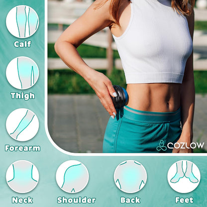 MyoRelease Lymphatic Drainage Massager - Yellow - Handheld Massage Roller | - fascia release massage tool for shoulder, neck, belly, thigh, leg, back, glutes - helps reduce cellulite appearance