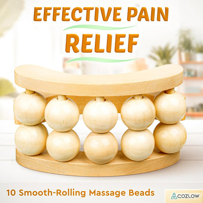 MyoRelease Lymphatic Drainage Massager - Yellow - Handheld Massage Roller | - fascia release massage tool for shoulder, neck, belly, thigh, leg, back, glutes - helps reduce cellulite appearance