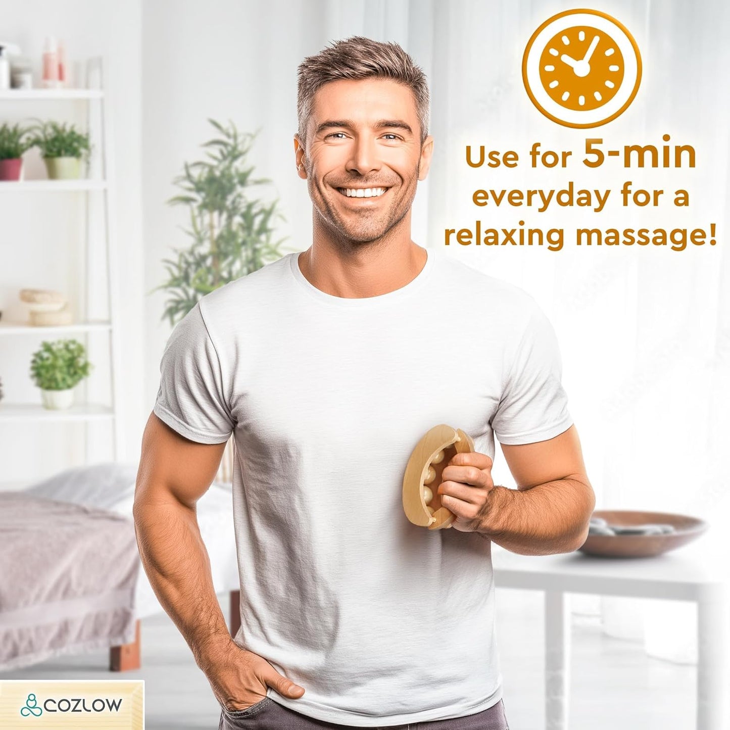 MyoRelease Lymphatic Drainage Massager - Yellow - Handheld Massage Roller | - fascia release massage tool for shoulder, neck, belly, thigh, leg, back, glutes - helps reduce cellulite appearance