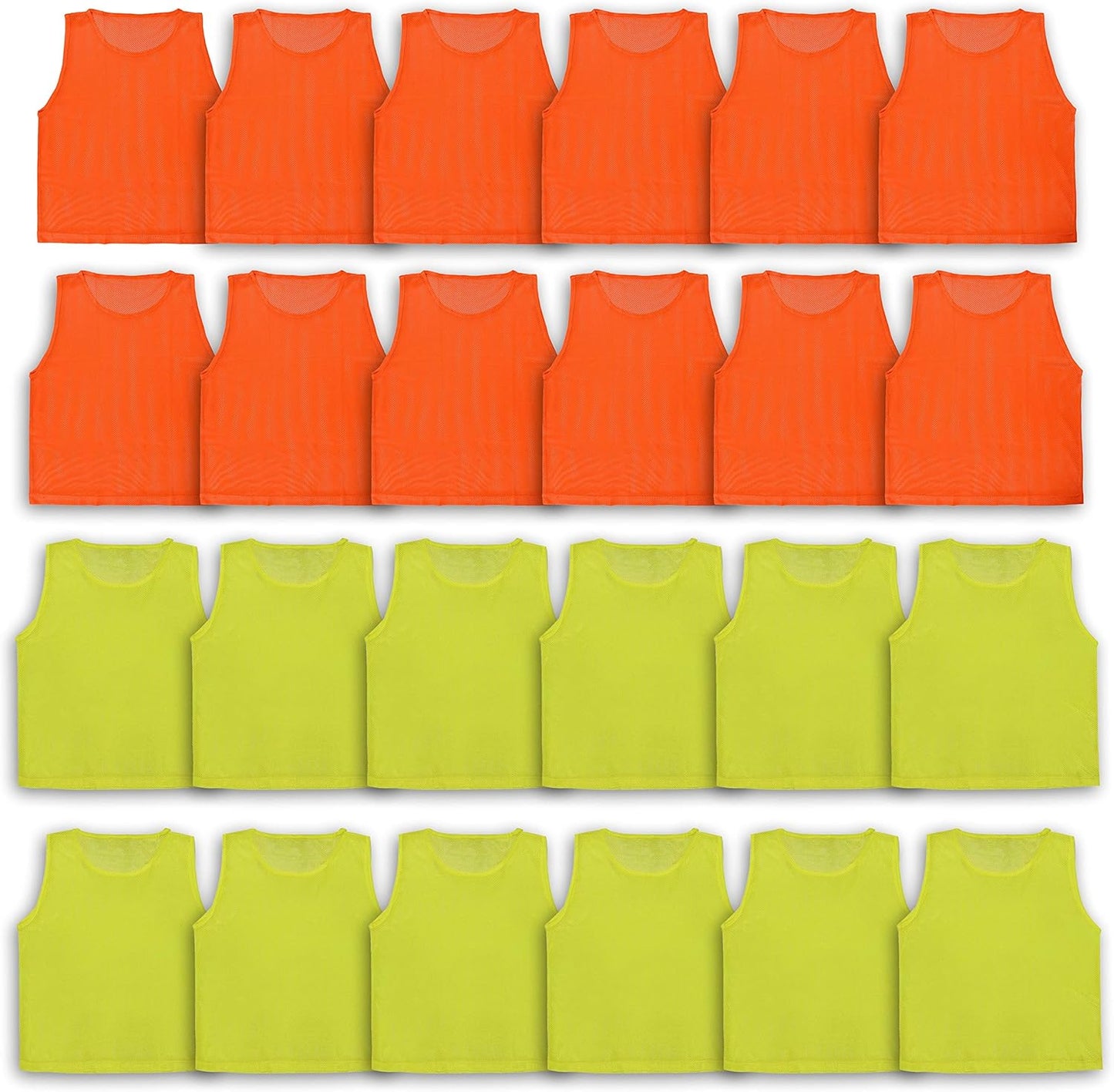 LITEMESH Pinnies (Set of 12/24 Practice Vests) Youth Pinnies, Pennies for Sports Youth, and Scrimmage Vests