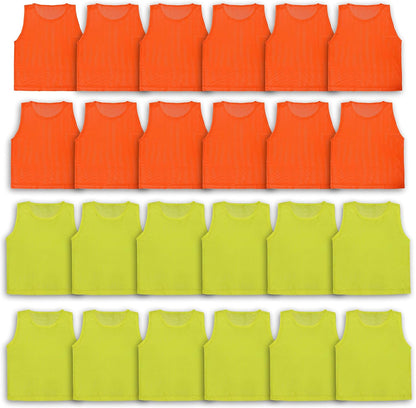 LITEMESH Pinnies (Set of 12/24 Practice Vests) Youth Pinnies, Pennies for Sports Youth, and Scrimmage Vests