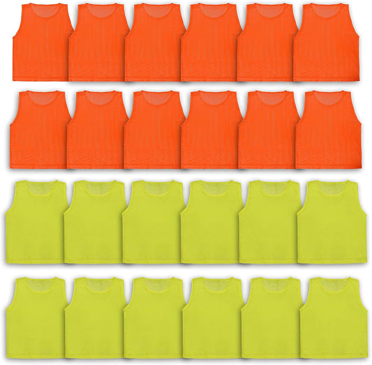 LITEMESH Pinnies (Set of 12/24 Practice Vests) Youth Pinnies, Pennies for Sports Youth, and Scrimmage Vests