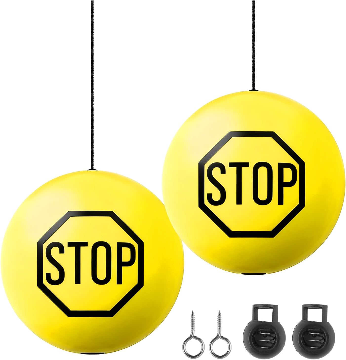 2PCS Garage Tennis Ball Parking Aid,Anti-Collision Hanging Garage Parking Aids for Cars with 13ft Rope,Universal Garages Parkings Stops Ball Garages Accessories for Car (Yellow/2PCS)