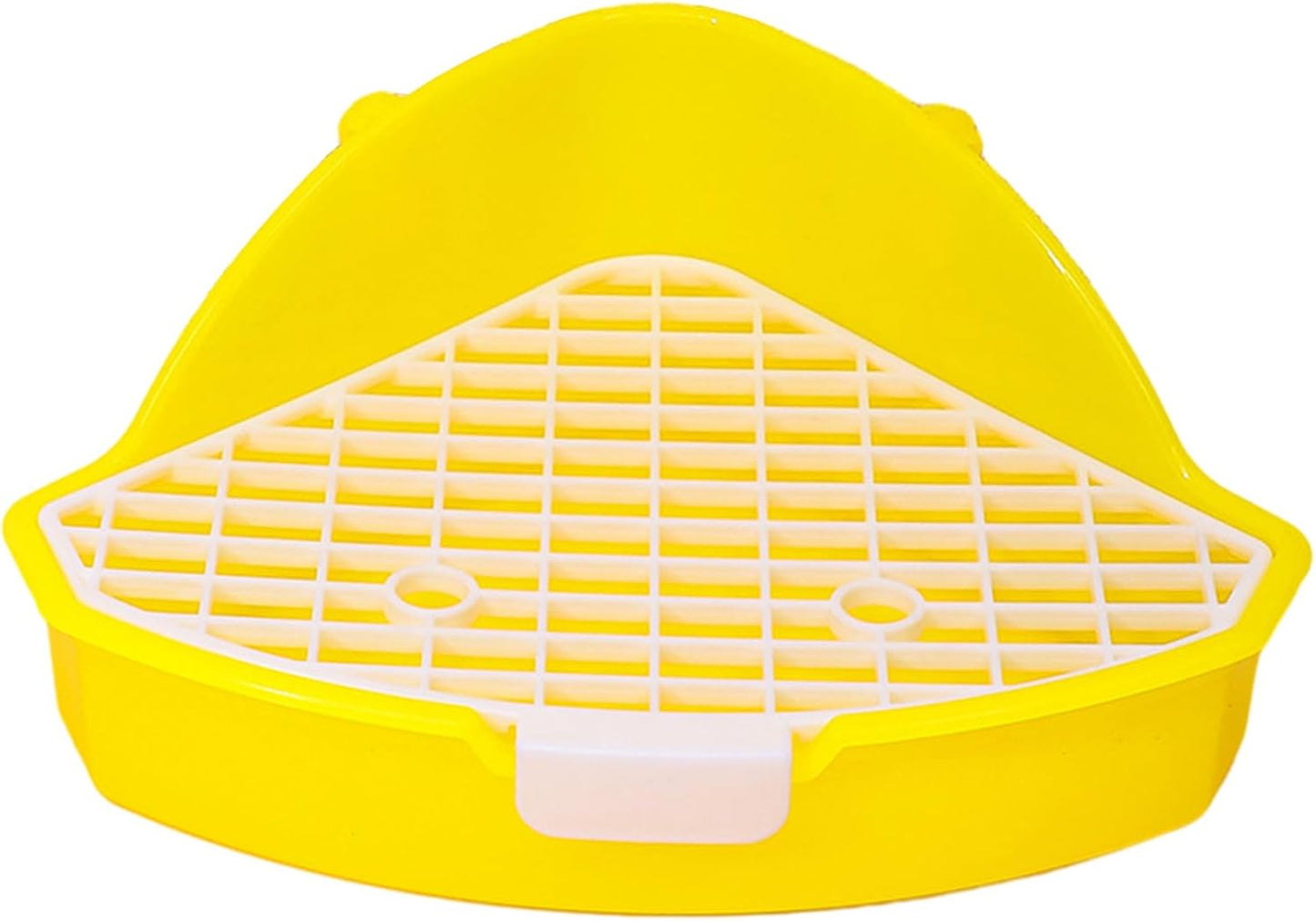Hamster Litter Box Pet Corner Toilet Small Pet Potty Trainer Litter Tray Habitat Decor for Squirrels Chinchilla Rabbit Small Pet Toilet, White, yellow