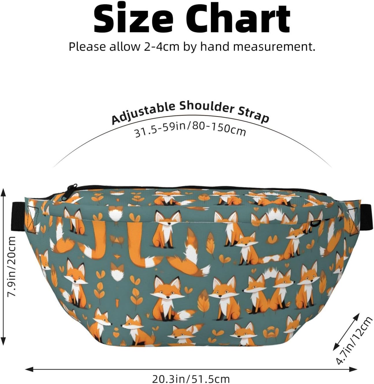 Yellow fox Running Waist Pack-No-Bounce Phone Holder for Gym, Waterproof Crossbody Fanny Pack with Adjustable Belt