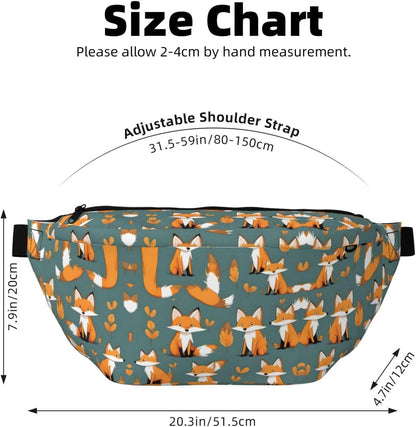 Yellow fox Running Waist Pack-No-Bounce Phone Holder for Gym, Waterproof Crossbody Fanny Pack with Adjustable Belt