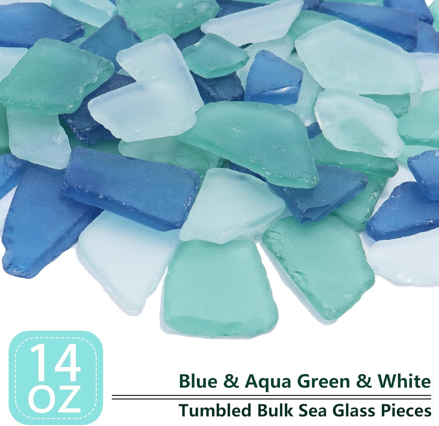 Sea Glass for Crafts - 14oz Yellow Frosted Seaglass Pieces | Vase Filler and Aquarium Ornament, DIY Craft Supplies for Art, Beach Weddings, and Home Decor