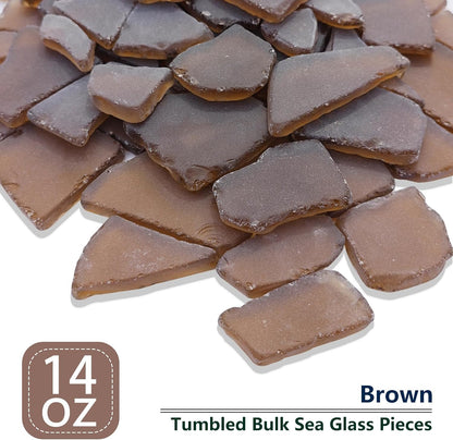 Sea Glass for Crafts - 14oz Yellow Frosted Seaglass Pieces | Vase Filler and Aquarium Ornament, DIY Craft Supplies for Art, Beach Weddings, and Home Decor