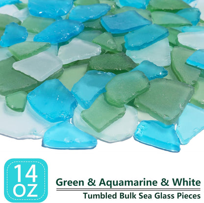 Sea Glass for Crafts - 14oz Yellow Frosted Seaglass Pieces | Vase Filler and Aquarium Ornament, DIY Craft Supplies for Art, Beach Weddings, and Home Decor
