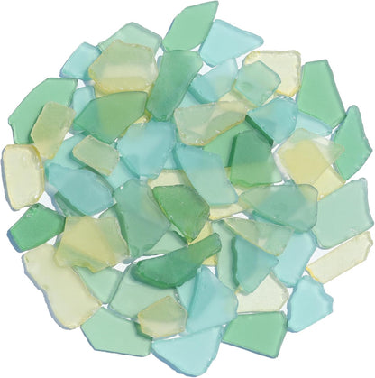 Sea Glass for Crafts - 14oz Yellow Frosted Seaglass Pieces | Vase Filler and Aquarium Ornament, DIY Craft Supplies for Art, Beach Weddings, and Home Decor