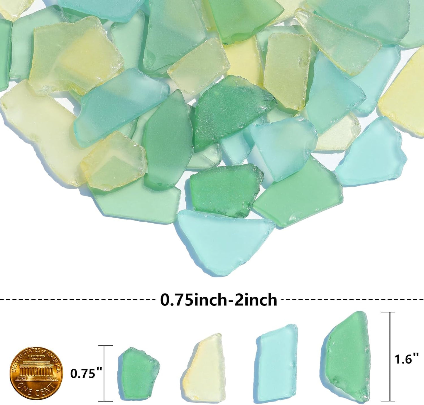 Sea Glass for Crafts - 14oz Yellow Frosted Seaglass Pieces | Vase Filler and Aquarium Ornament, DIY Craft Supplies for Art, Beach Weddings, and Home Decor