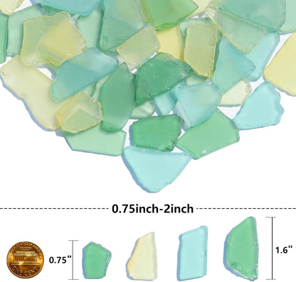 Sea Glass for Crafts - 14oz Yellow Frosted Seaglass Pieces | Vase Filler and Aquarium Ornament, DIY Craft Supplies for Art, Beach Weddings, and Home Decor