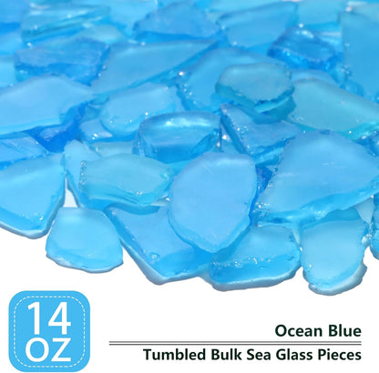 Sea Glass for Crafts - 14oz Yellow Frosted Seaglass Pieces | Vase Filler and Aquarium Ornament, DIY Craft Supplies for Art, Beach Weddings, and Home Decor