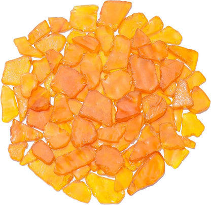Sea Glass for Crafts - 14oz Yellow Frosted Seaglass Pieces | Vase Filler and Aquarium Ornament, DIY Craft Supplies for Art, Beach Weddings, and Home Decor