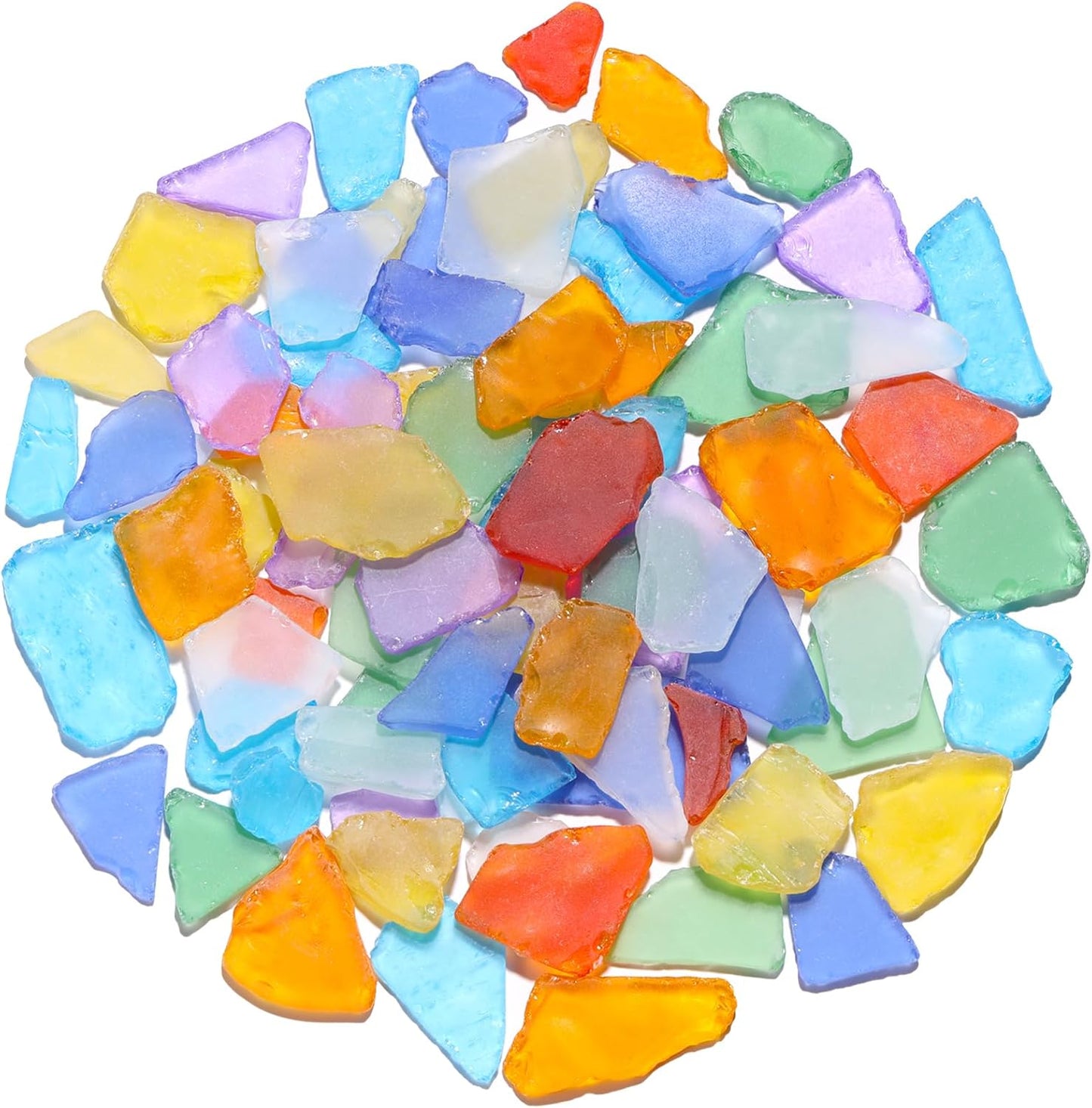 Sea Glass for Crafts - 14oz Yellow Frosted Seaglass Pieces | Vase Filler and Aquarium Ornament, DIY Craft Supplies for Art, Beach Weddings, and Home Decor