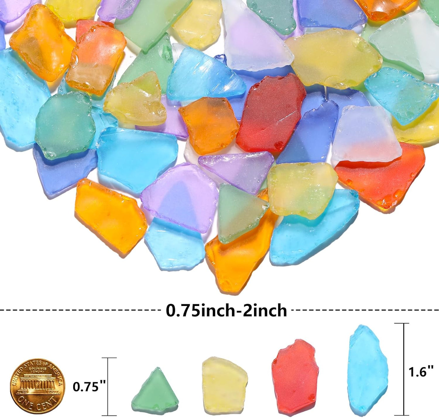 Sea Glass for Crafts - 14oz Yellow Frosted Seaglass Pieces | Vase Filler and Aquarium Ornament, DIY Craft Supplies for Art, Beach Weddings, and Home Decor