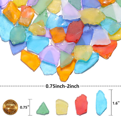 Sea Glass for Crafts - 14oz Yellow Frosted Seaglass Pieces | Vase Filler and Aquarium Ornament, DIY Craft Supplies for Art, Beach Weddings, and Home Decor