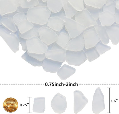 Sea Glass for Crafts - 14oz Yellow Frosted Seaglass Pieces | Vase Filler and Aquarium Ornament, DIY Craft Supplies for Art, Beach Weddings, and Home Decor