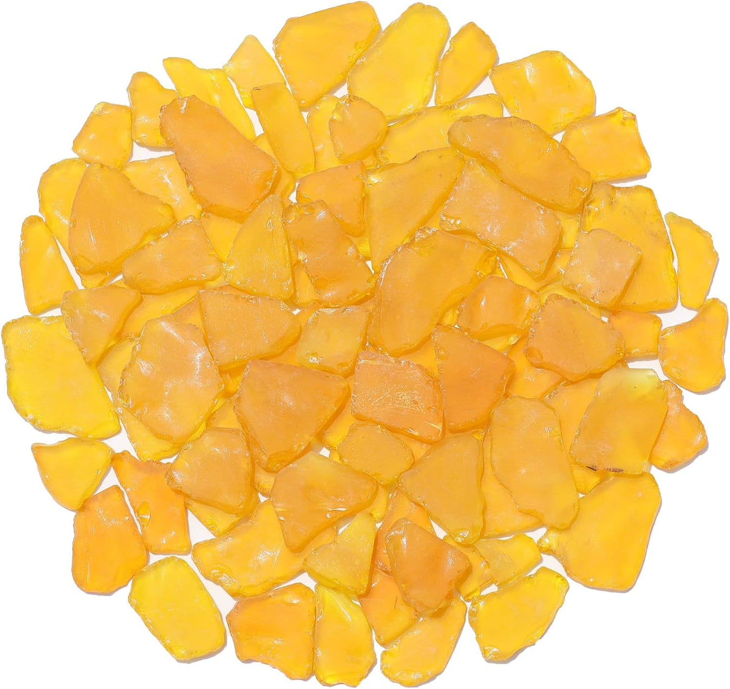 Sea Glass for Crafts - 14oz Yellow Frosted Seaglass Pieces | Vase Filler and Aquarium Ornament, DIY Craft Supplies for Art, Beach Weddings, and Home Decor