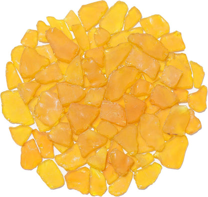 Sea Glass for Crafts - 14oz Yellow Frosted Seaglass Pieces | Vase Filler and Aquarium Ornament, DIY Craft Supplies for Art, Beach Weddings, and Home Decor